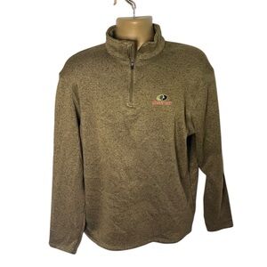 Mossy Oak Fleece Quarter Zip Pullover Warm Midweight Olive L